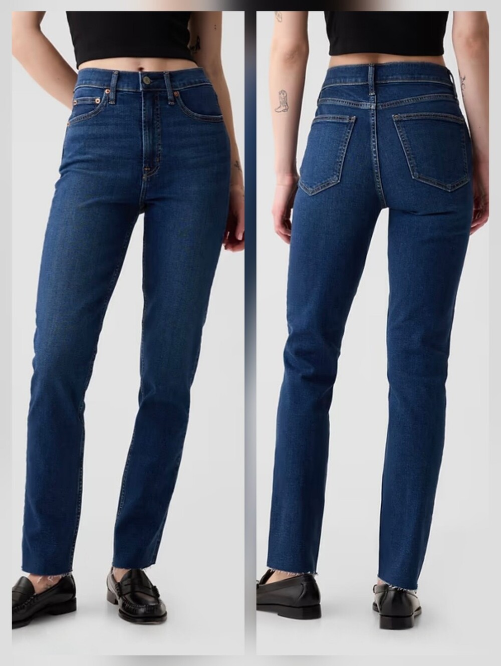 Gap Vintage Slim High Rise Raw Hem Denim Jean Indigo Wash Blue 26 Short